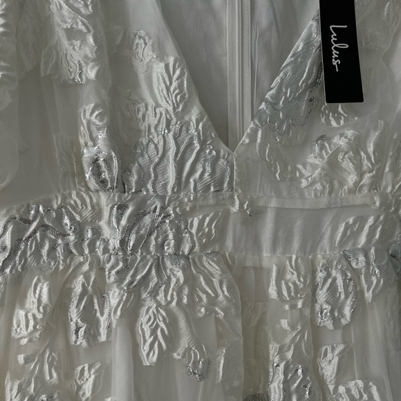 All I Ever Need White Floral Jacquard Mini Skater Dress - Picture 5 of 16